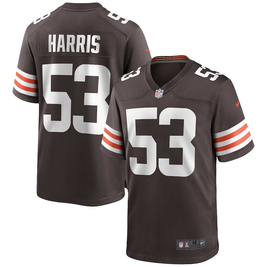 Men Cleveland Browns 53 Nick Harris Nike Brown Game NFL Jersey